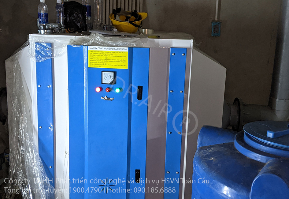 Cận cảnh máy UV xử lý mùi công nghiệp Dr.Air UV 5000 vừa được lắp đặt