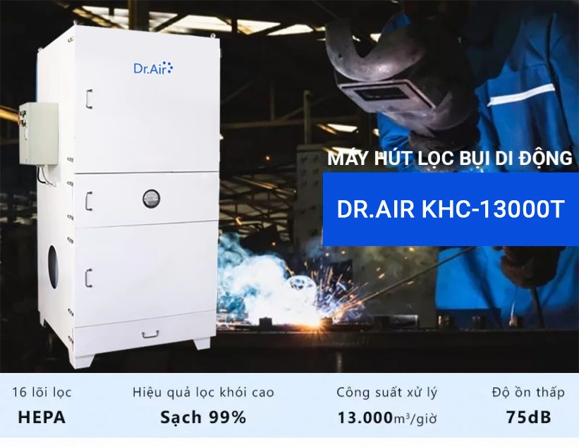 Máy hút lọc bụi công nghiệp di động Dr.Air KHC-13000T