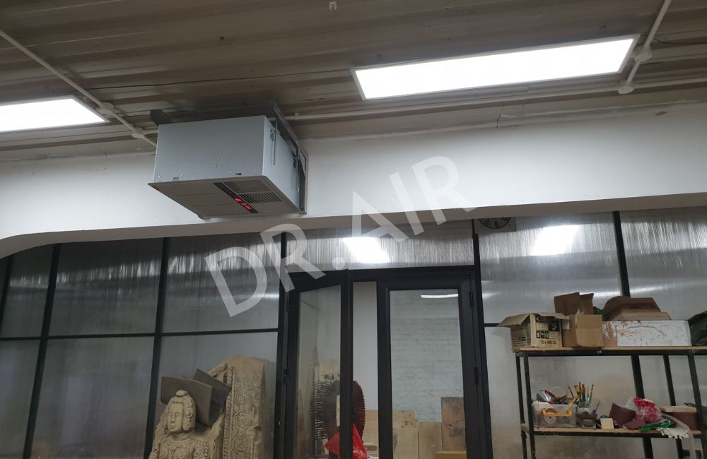 Máy lọc không khí âm trần Double Clean 1020 tại xưởng gỗ Hà Nội