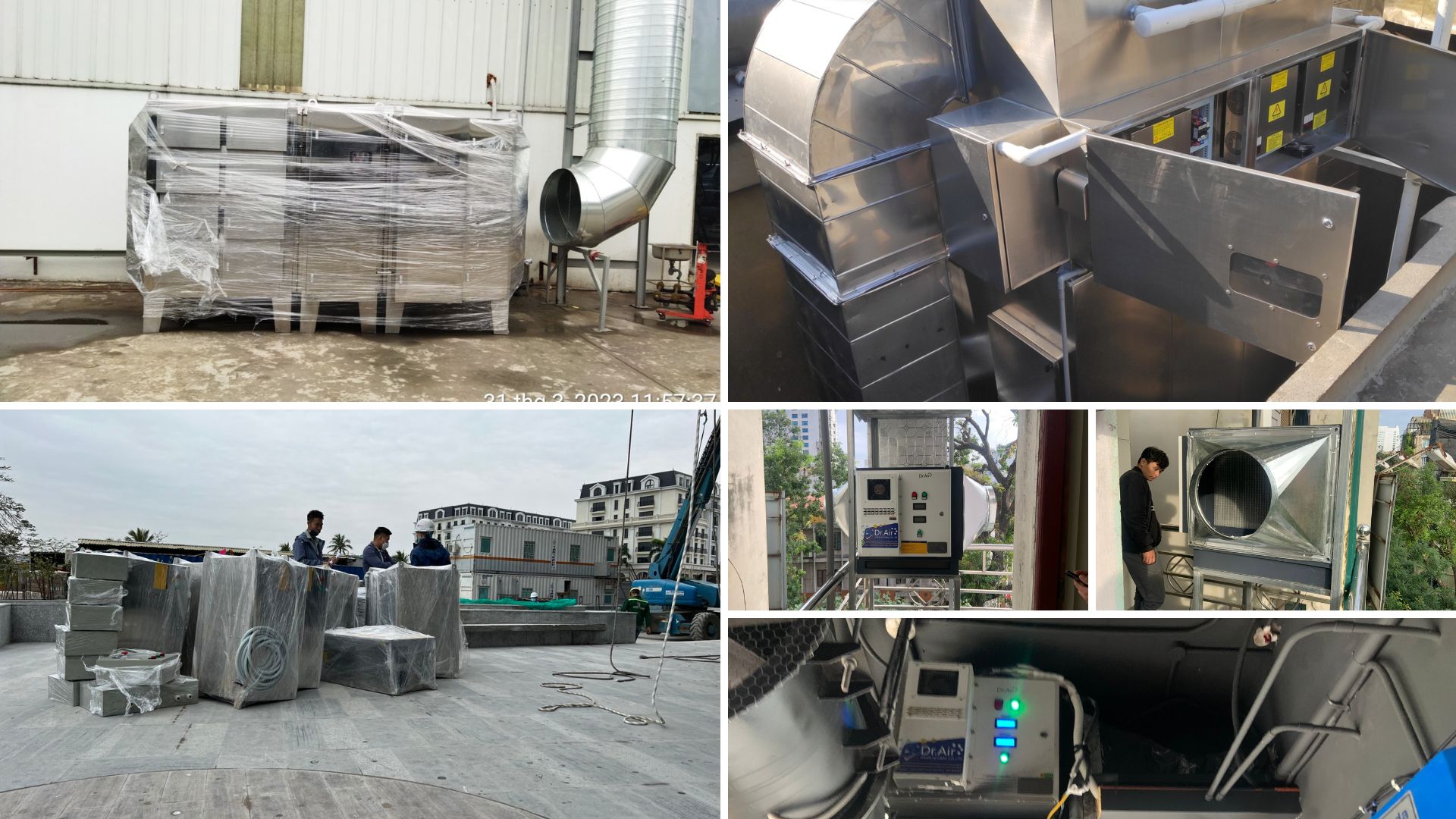 Hình ảnh các dự án lắp đặt máy xử lý khí thải của Dr.Air tại các doanh nghiệp đối tác