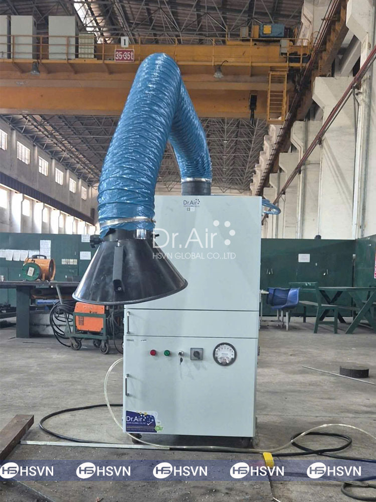 Ứng dụng công nghệ lọc Nano 99.9% trong xử lý khí thải khói hàn công nghiệp tại CCN Phú Hữu A, huyện Châu Thành, Hậu Giang