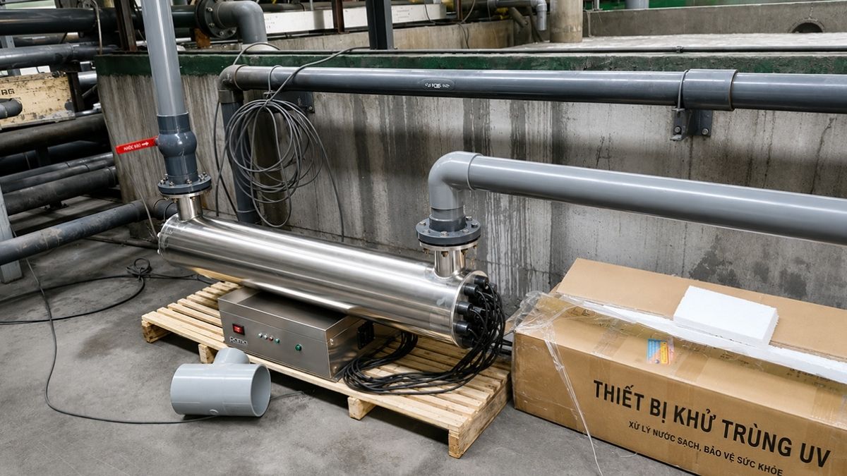 Ứng dụng khử trùng nước thải sinh hoạt của thiết bị UV xử lý nước Rama RUD-4B150W