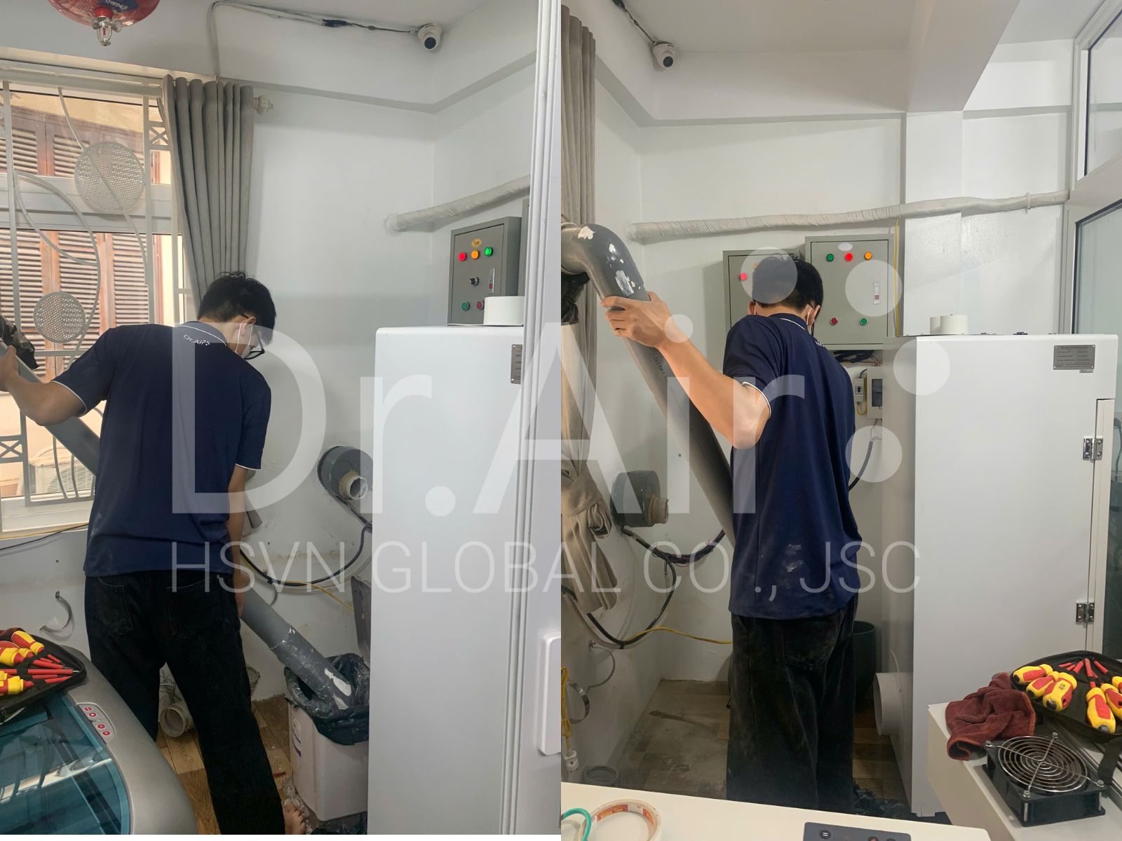 Lắp đặt máy xử lý khí thải tĩnh điện cho máy CNC laser