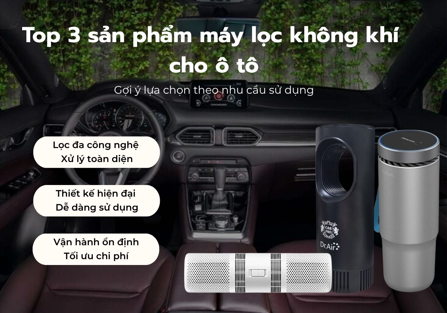 Top 3 sản phẩm máy lọc không khí cho ô tô bán chạy – Gợi ý lựa chọn phù hợp cho mọi hành trình